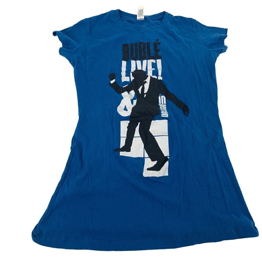 * Michael Bublé Live Tee Shirt Blue Size Large Concert Tee 2010